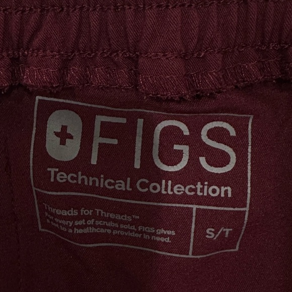 Figs Women's Straight Leg Pants - Burgundy - Picture 11 of 13
